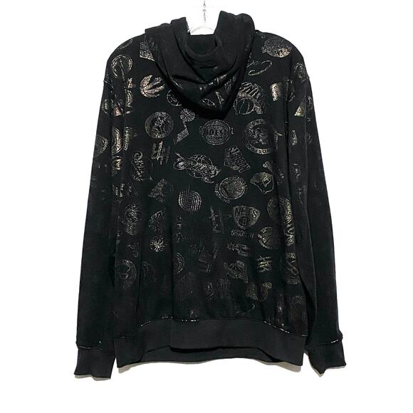 NBA UNK All Over Basketball Team Logos Hoodie Sweatshirt Mens L Athleisure Cozy - Picture 3 of 8